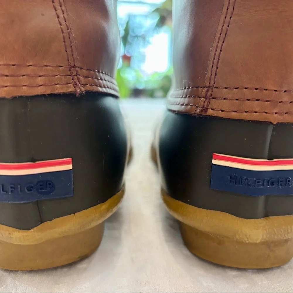 Tommy Hilfiger Ankle Boots Brown and Black with Plush Lining - Picture 5 of 8